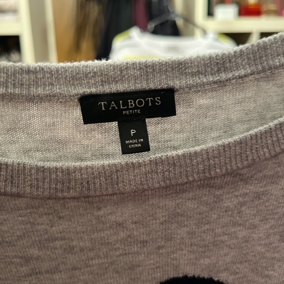 Talbots, Petite Size P, Gray sweater with Penguin - Picture 2 of 4